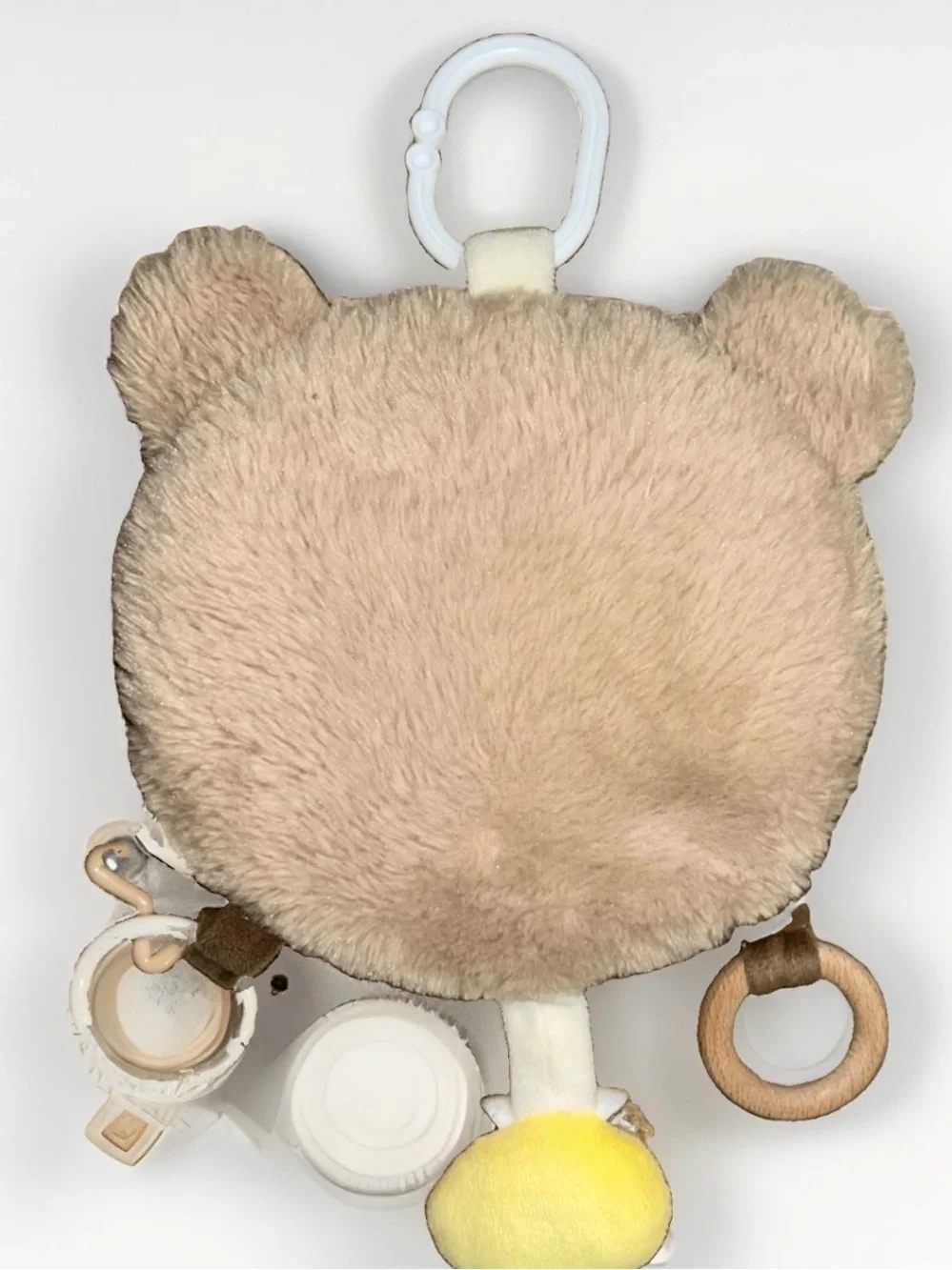 DREAM GRO plush baby activity toy tan/white/yellow BEAR/BEE motif Lovey